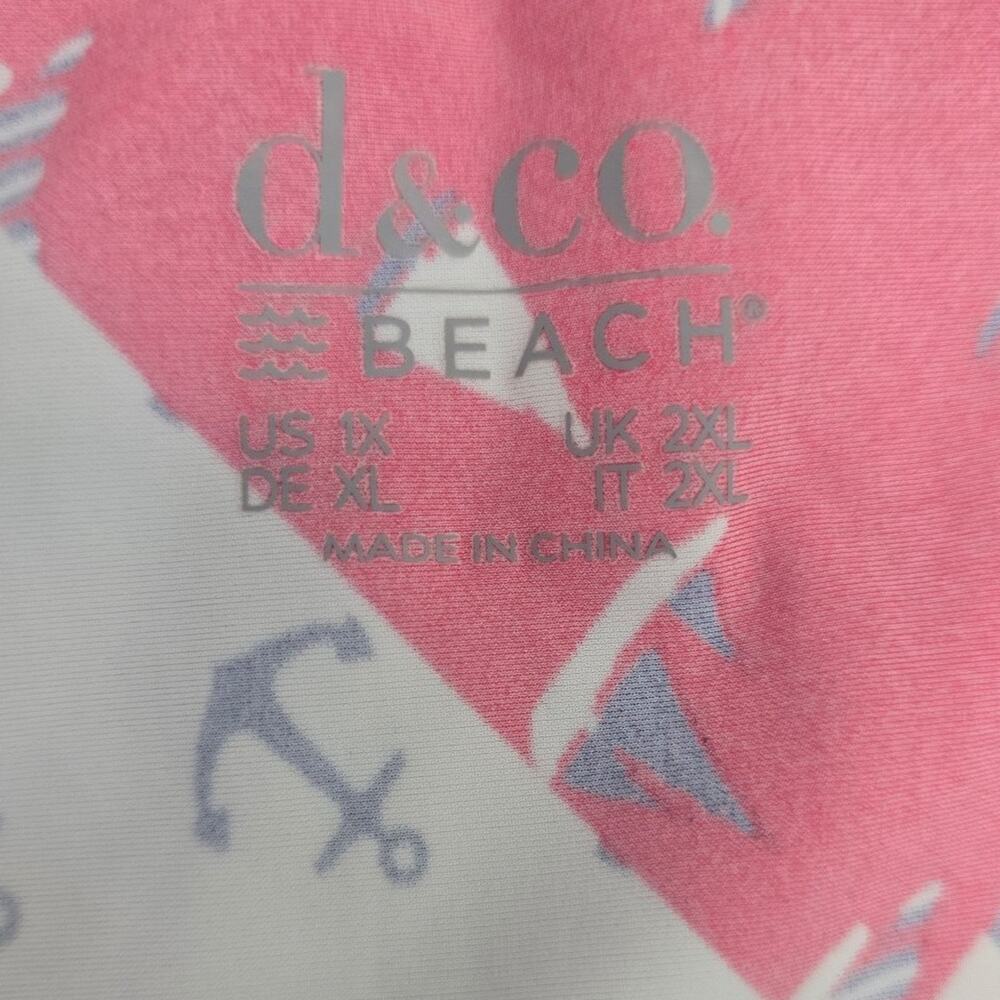 Denim Co Beach Long Sleeve Swim Dress Cover Up 1X Americana Printed Top - Picture 6 of 6